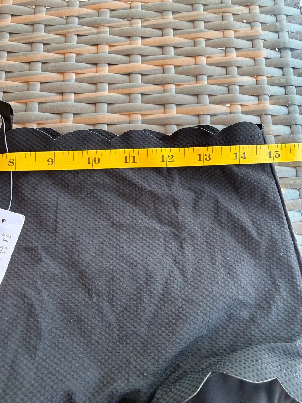 J.Crew Scallop Piqué High Waist Bikini Set Black Textured Medium NWT